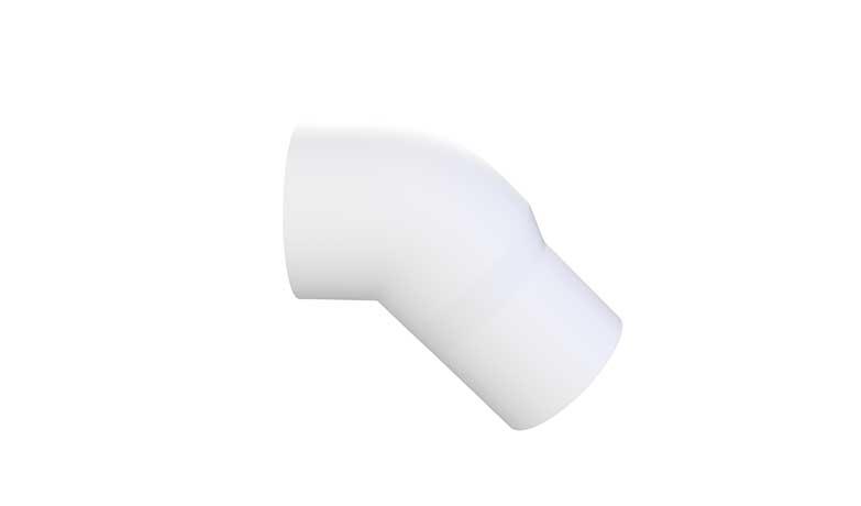 side profile of 45 degree PVC Elbow