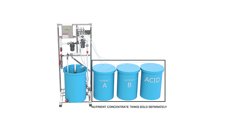 Nutrient Injection System shown with nutrient tanks